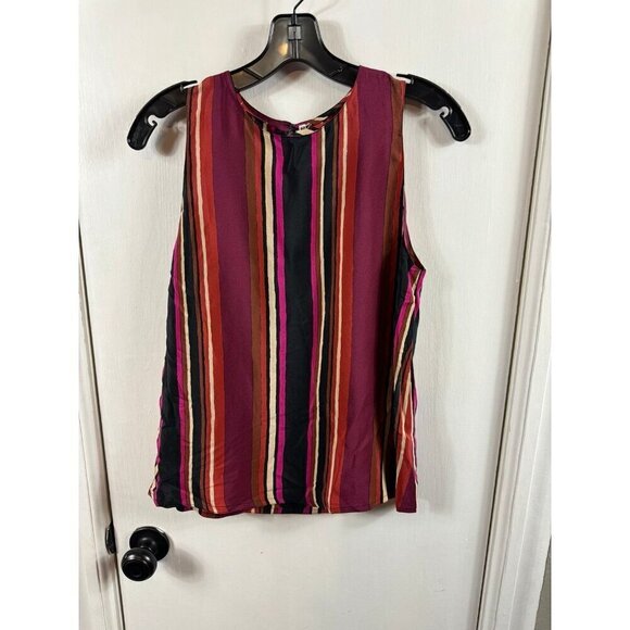 Vintage Chloé Striped Silk Blouse 1980s Sleeveless Top size 42 (M) - Picture 1 of 5